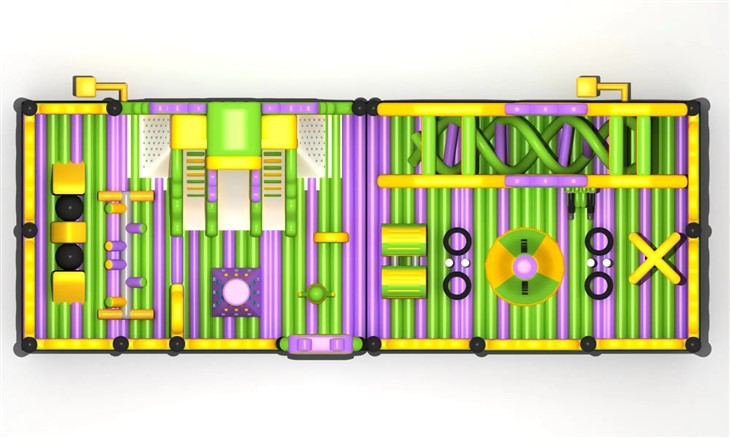 20.73m X 5.62m X 4.27m Inflatable Obstacle Course high quality
